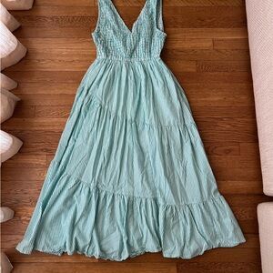 Entro Green Striped Maxi Dress